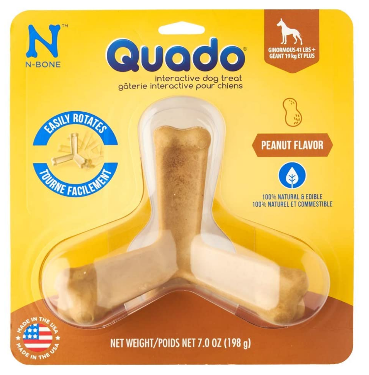 N-Bone Quado Interactive Dental Dog Treat - Peanut Butter